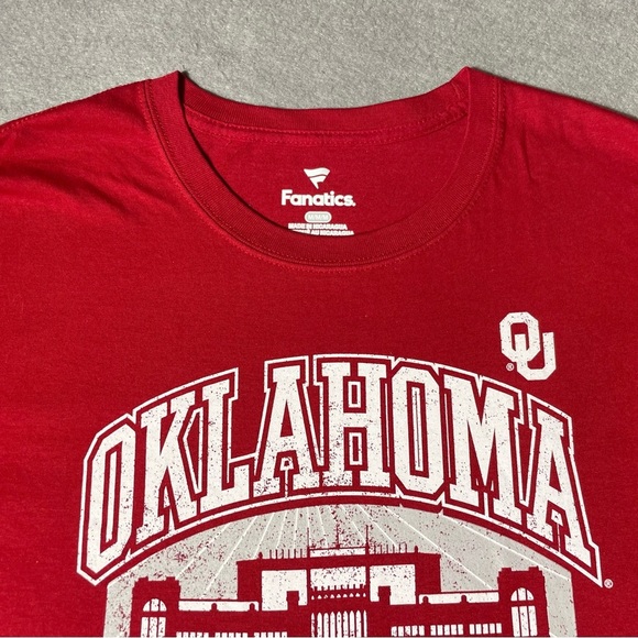 Fanatics Oklahoma University Men’s T-Shirt Red Size Medium Short Sleeve - Picture 2 of 6